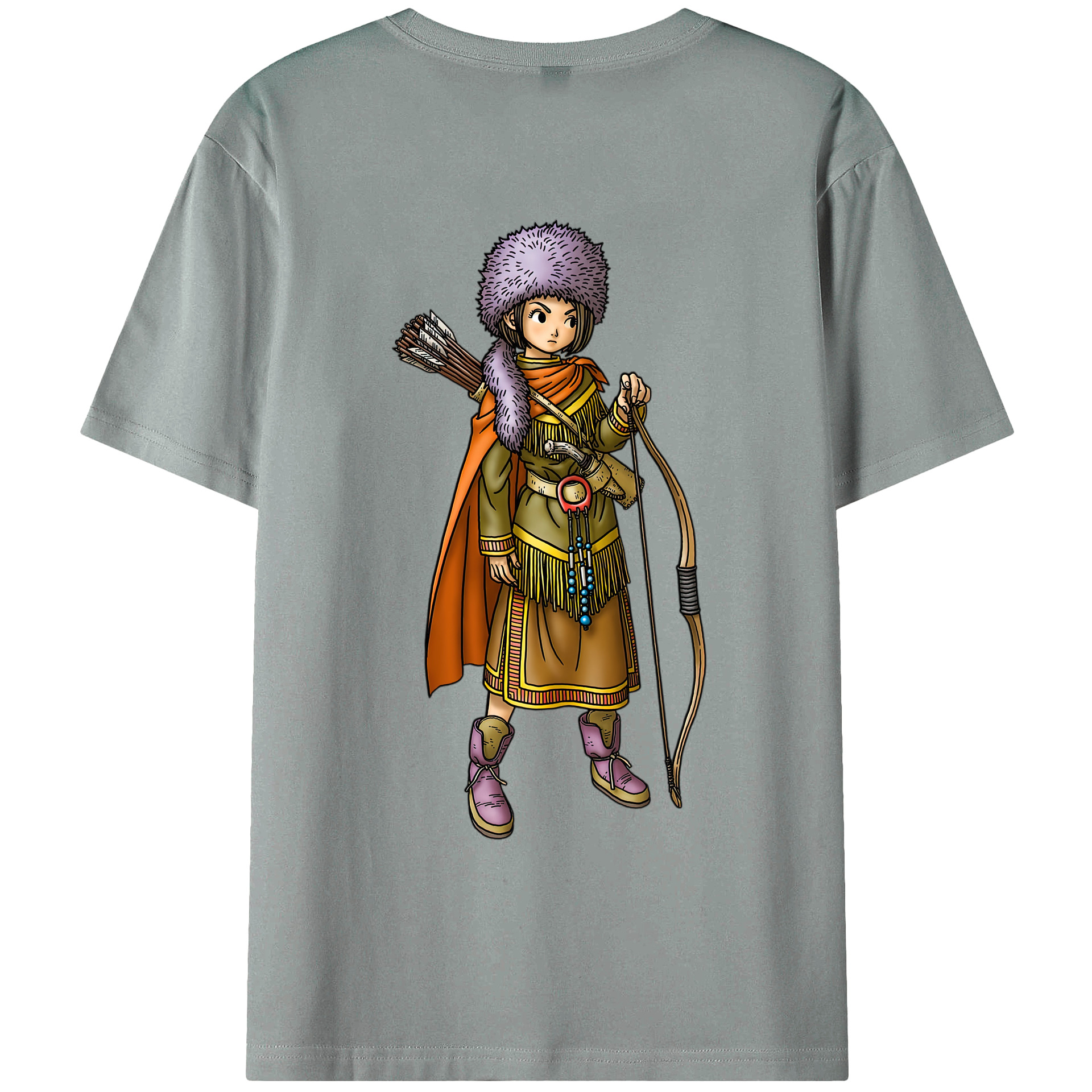 （画像用） ドラゴンクエスト Doragon Kuesuto Dragon Quest 綿100％ メンズ半袖Tシャツ（バックプリント） 通気性